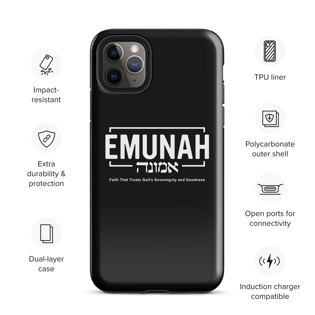 Christian Phone Case Emunah Faith That Trusts Black for iPhone® iPhone® Phone Cases   