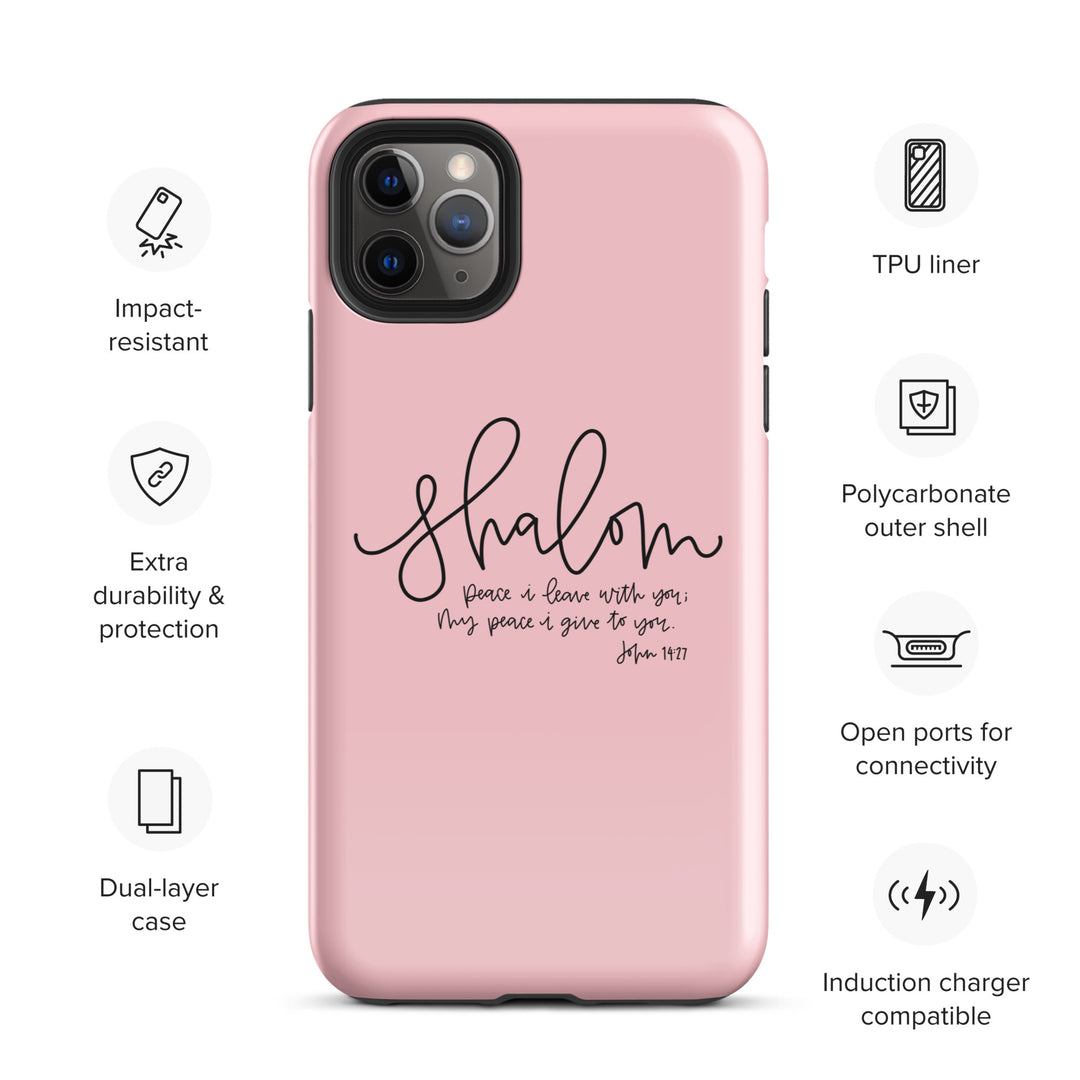 Christian Phone Case Shalom Pink for iPhone® iPhone® Phone Cases   