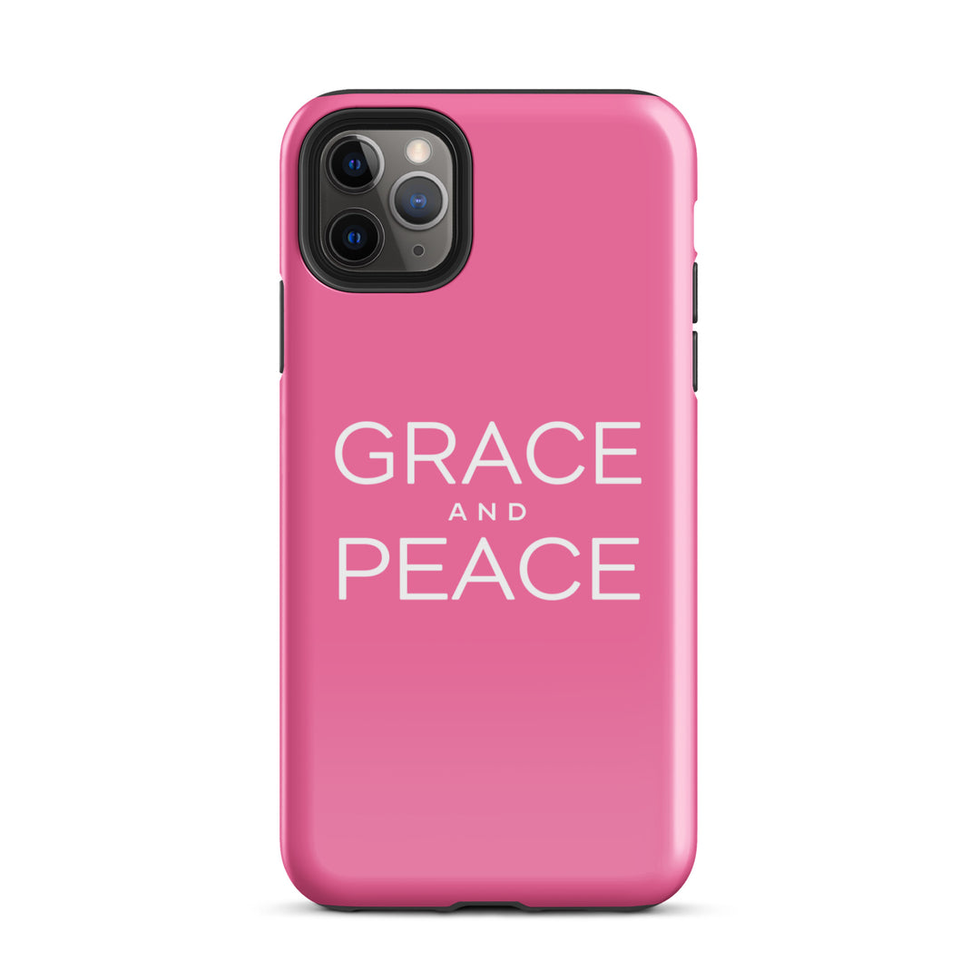 Christian Phone Case Grace and Peace Pink for iPhone® iPhone® Phone Cases Glossy iPhone 11 Pro Max 