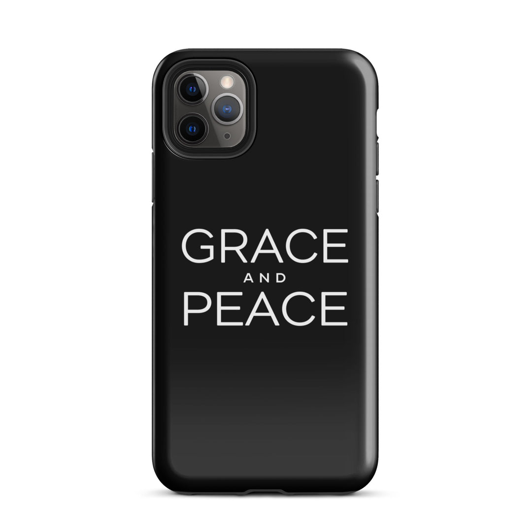 Christian Phone Case Grace and Peace Black for iPhone® iPhone® Phone Cases Glossy iPhone 11 Pro Max 