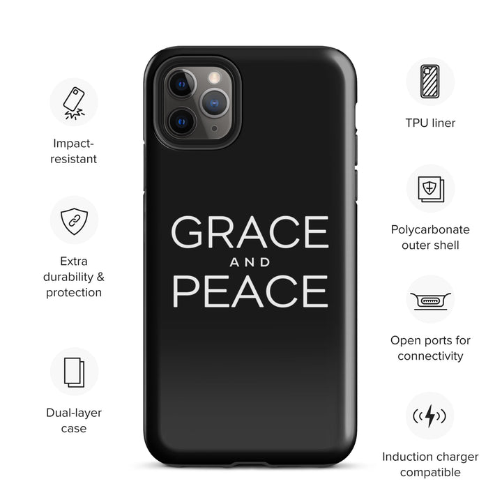 Christian Phone Case Grace and Peace Black for iPhone® iPhone® Phone Cases   