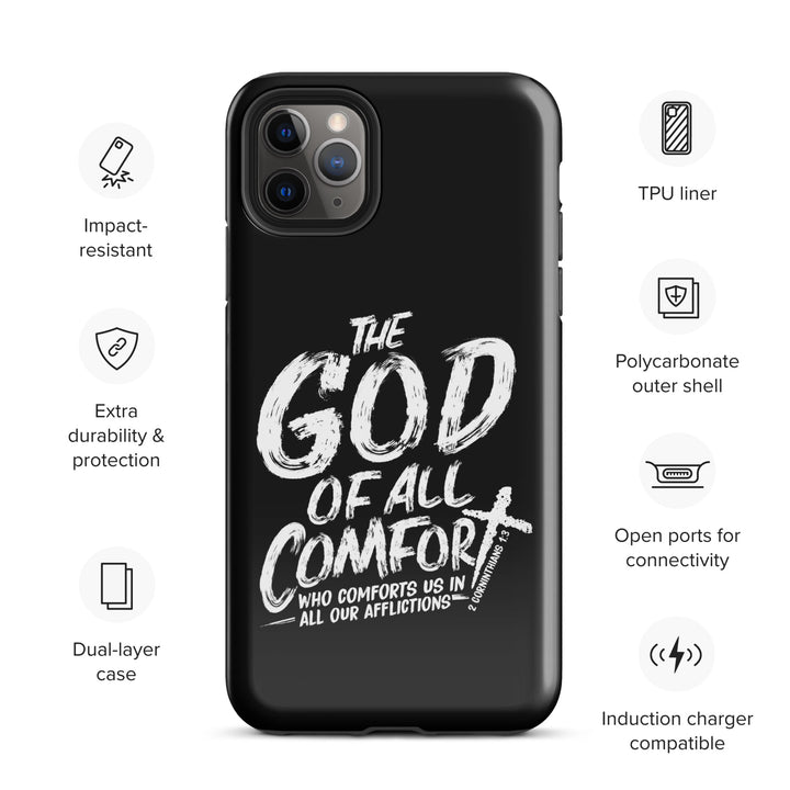 Christian Phone Case God of All Comfort Black for iPhone® iPhone® Phone Cases   