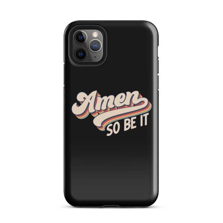 Christian Phone Case Amen So Be It Black for iPhone® iPhone® Phone Cases Glossy iPhone 11 Pro Max 