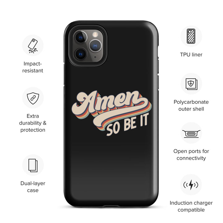 Christian Phone Case Amen So Be It Black for iPhone® iPhone® Phone Cases   