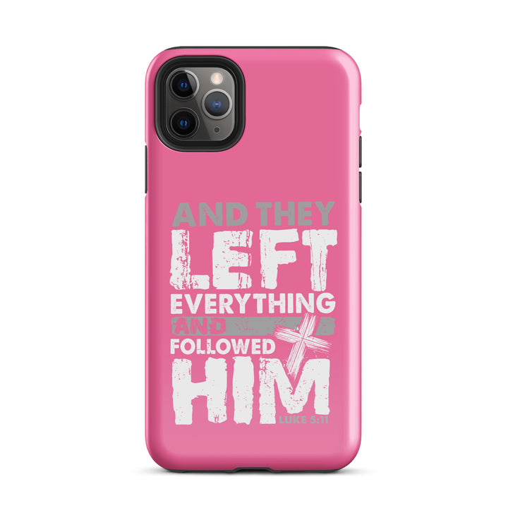 Christian Phone Case Left Everything Cross Pink for iPhone® iPhone® Phone Cases Glossy iPhone 11 Pro Max 