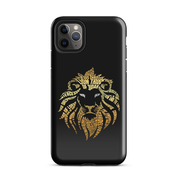 Christian Phone Case Lion Word Cloud Black for iPhone® iPhone® Phone Cases Glossy iPhone 11 Pro Max 