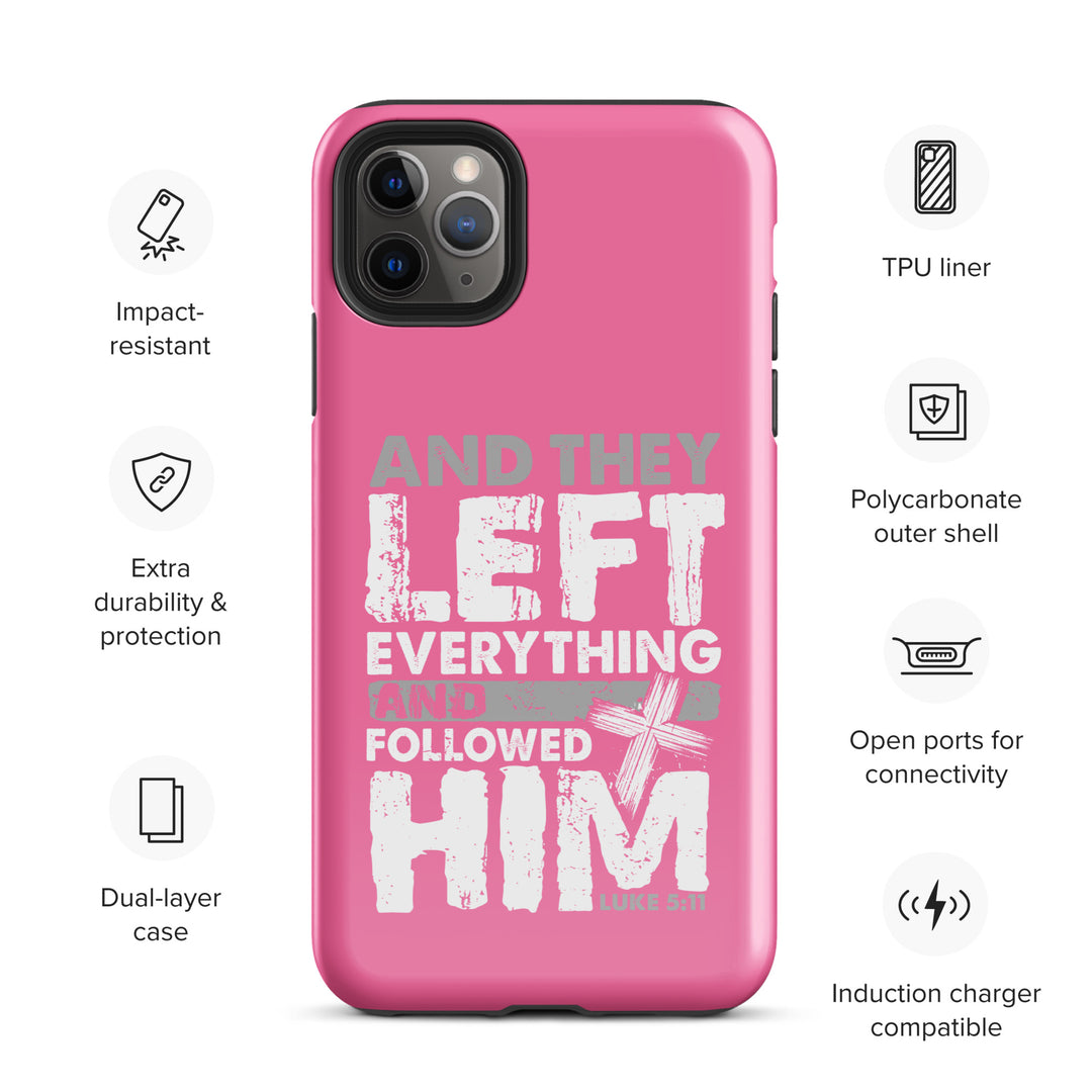 Christian Phone Case Left Everything Cross Pink for iPhone® iPhone® Phone Cases   