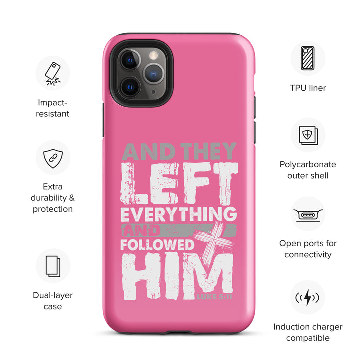 Christian Phone Case Left Everything Cross Pink for iPhone® iPhone® Phone Cases   