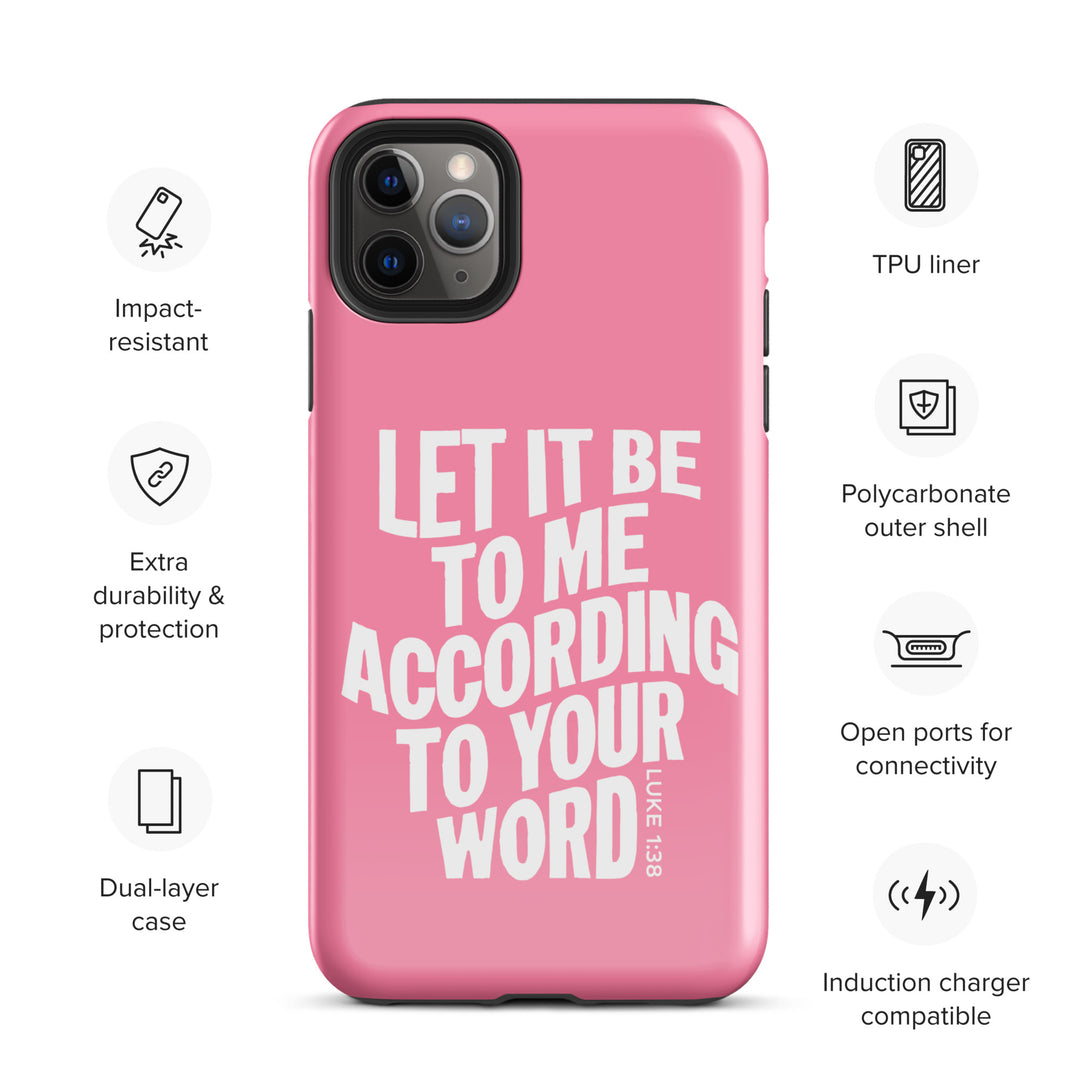 Christian Phone Case According To Your Word Pink  for iPhone® iPhone® Phone Cases   