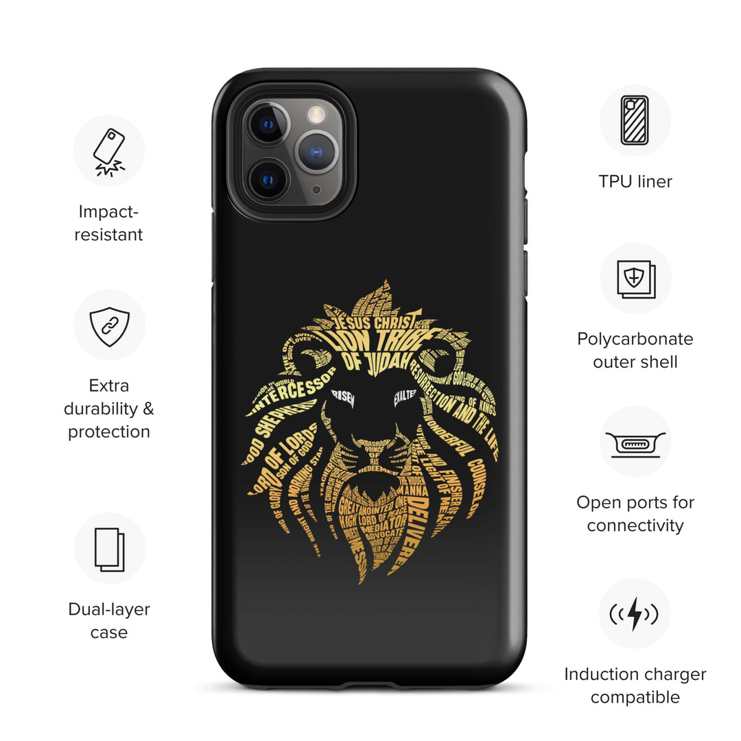 Christian Phone Case Lion Word Cloud Black for iPhone® iPhone® Phone Cases   