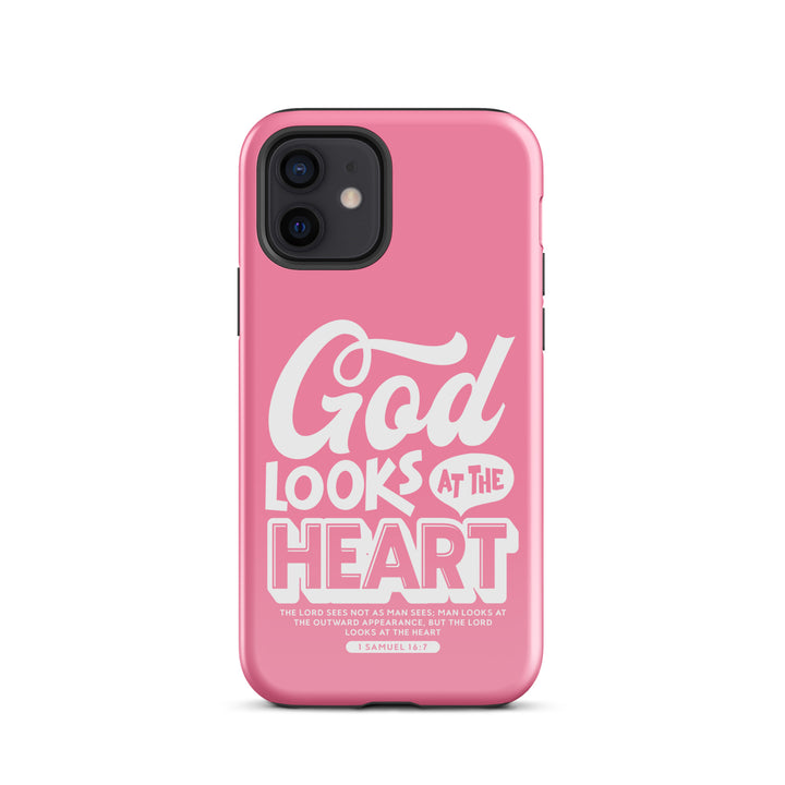 Christian Phone Case God Looks At Heart for iPhone® iPhone® Phone Cases Glossy iPhone 12 