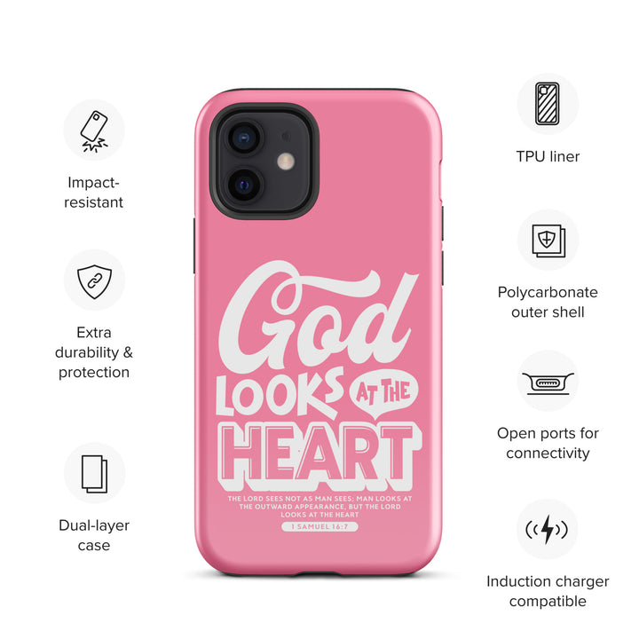 Christian Phone Case God Looks At Heart for iPhone® iPhone® Phone Cases   