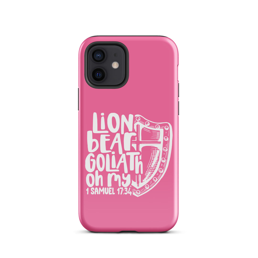 Christian Phone Case Lion Bear Goliath Oh My Pink for iPhone® iPhone® Phone Cases Glossy iPhone 12 