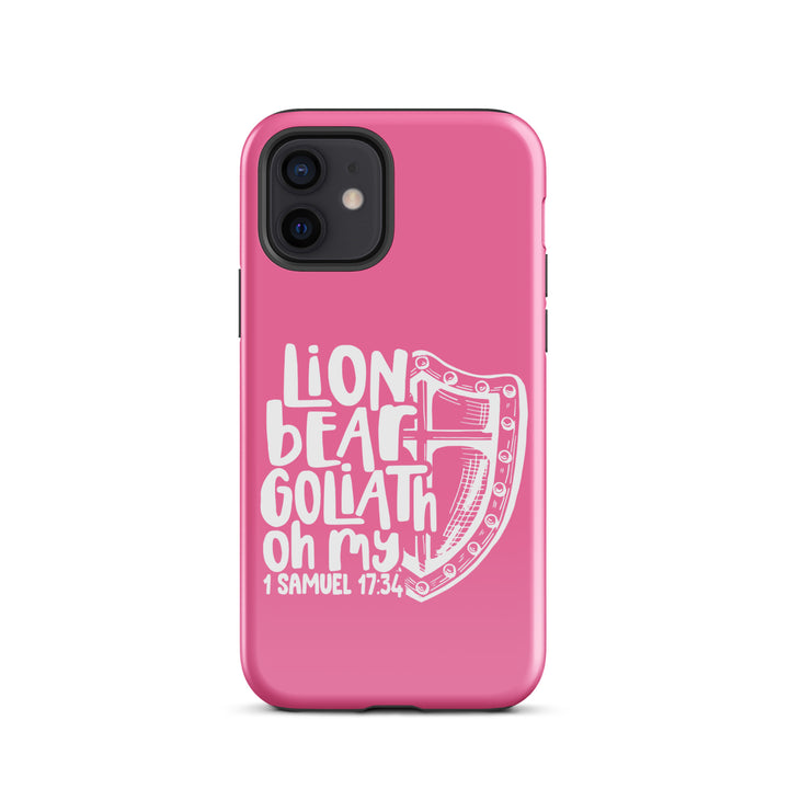 Christian Phone Case Lion Bear Goliath Oh My Pink for iPhone® iPhone® Phone Cases Glossy iPhone 12 