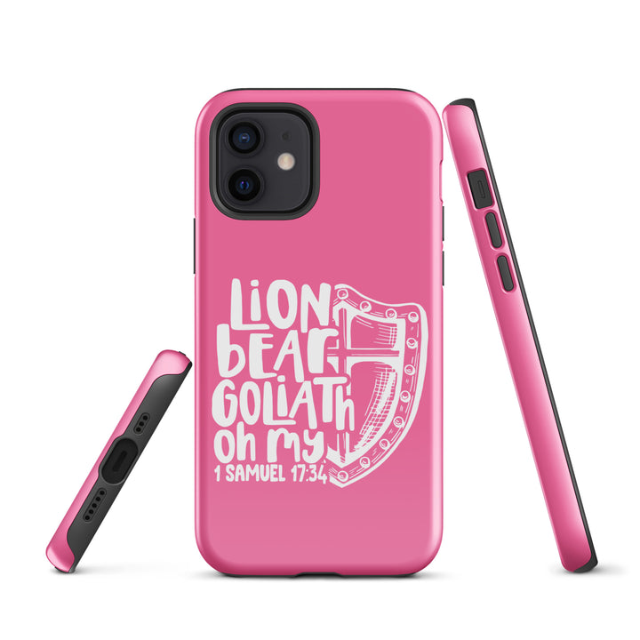 Christian Phone Case Lion Bear Goliath Oh My Pink for iPhone® iPhone® Phone Cases   