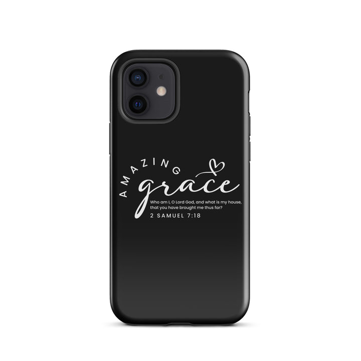 Christian Phone Case Amazing Grace Heart Black for iPhone® iPhone® Phone Cases Glossy iPhone 12 