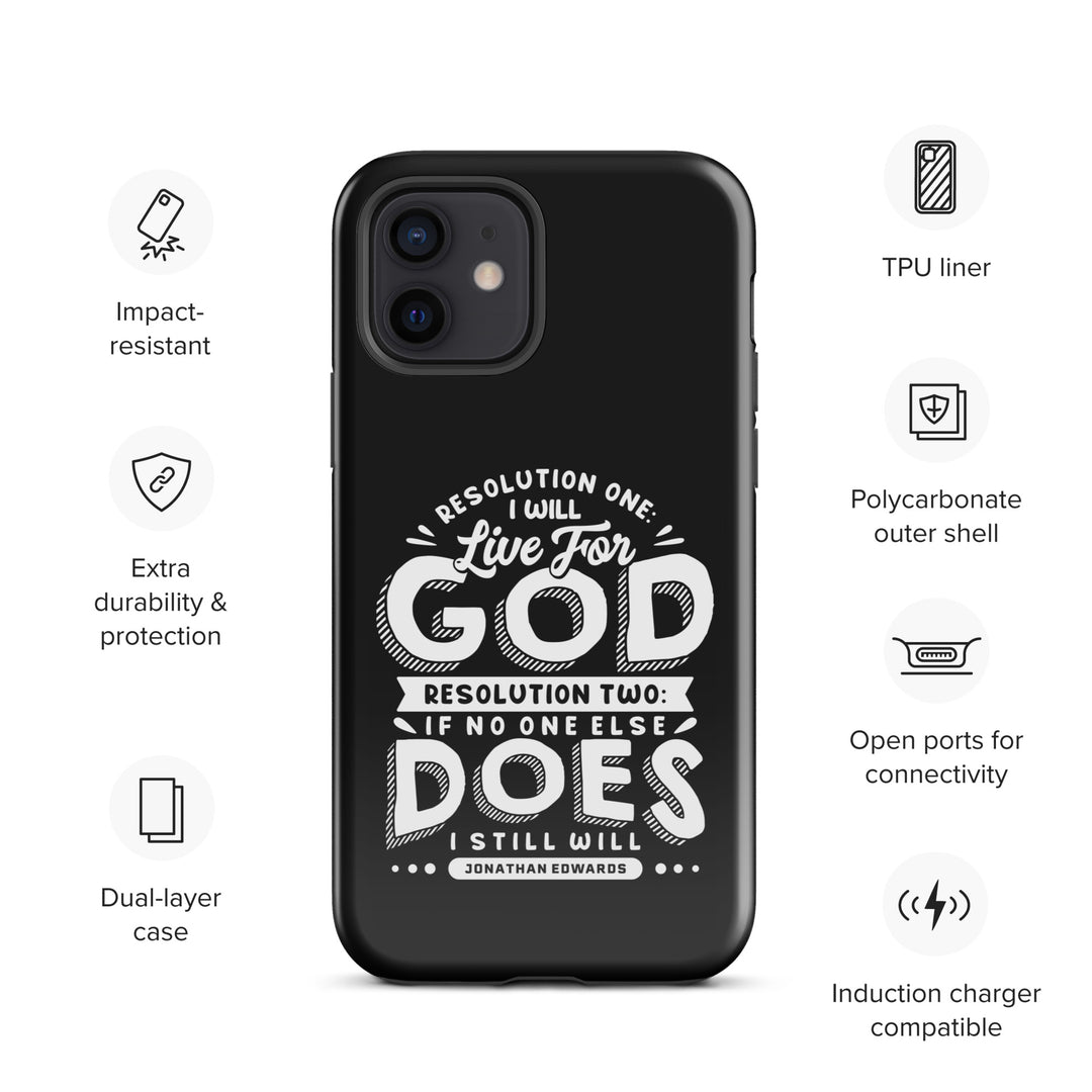 Christian Phone Case Live For God Black for iPhone® iPhone® Phone Cases   