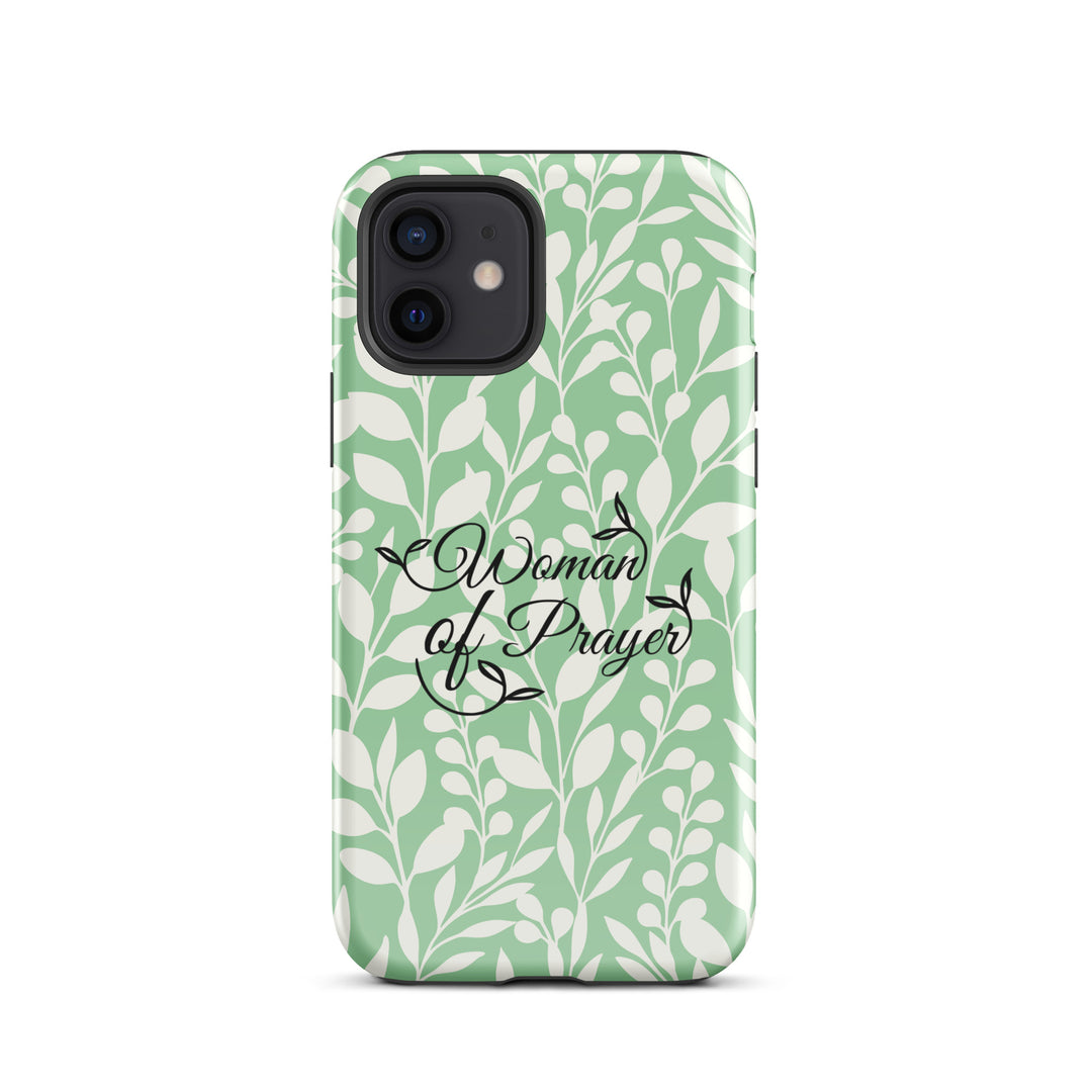 Christian Phone Case Woman of Prayer Green for iPhone® iPhone® Phone Cases Glossy iPhone 12 