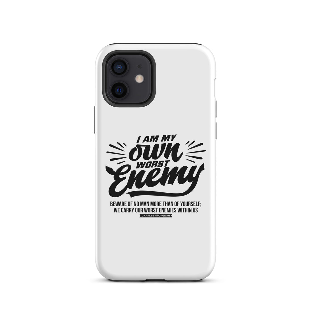 Christian Phone Case Worst Enemy White for iPhone® iPhone® Phone Cases Glossy iPhone 12 