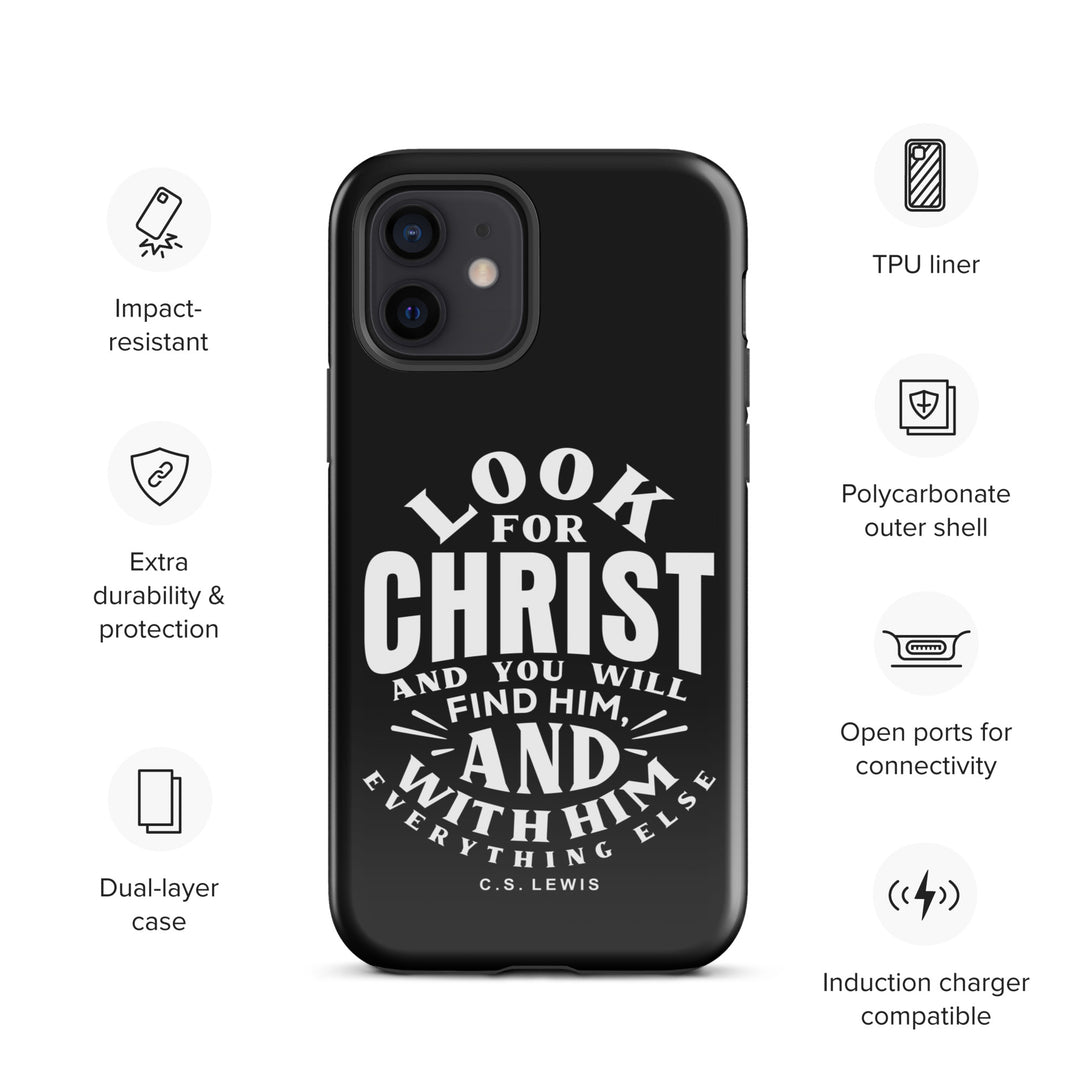 Christian Phone Case Look For Christ Black for iPhone® iPhone® Phone Cases   