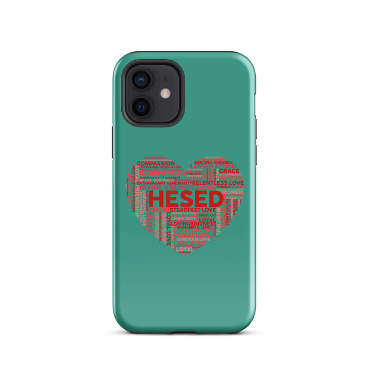 Christian Phone Case Hesed Heart Teal for iPhone® iPhone® Phone Cases Glossy iPhone 12 