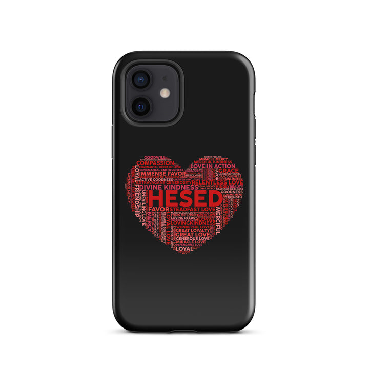 Christian Phone Case Hesed Heart Black for iPhone® iPhone® Phone Cases Glossy iPhone 12 