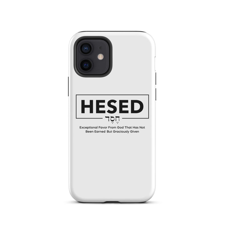 Christian Phone Case Hesed Hebrew Exceptional Favor White for iPhone® iPhone® Phone Cases Glossy iPhone 12 