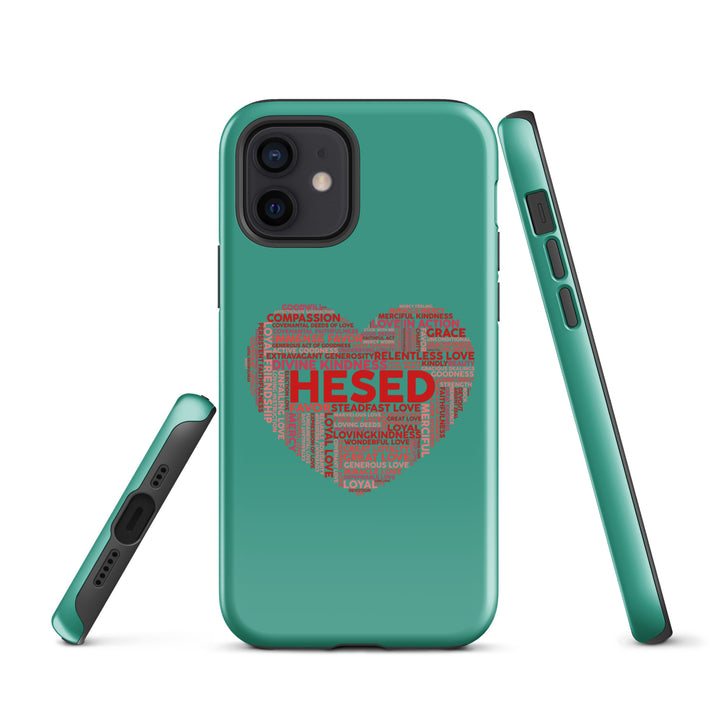 Christian Phone Case Hesed Heart Teal for iPhone® iPhone® Phone Cases   