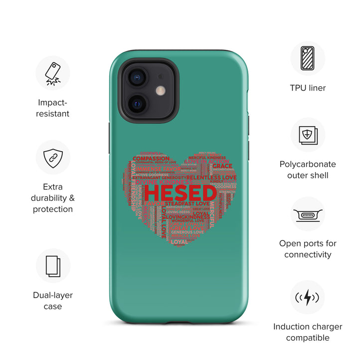 Christian Phone Case Hesed Heart Teal for iPhone® iPhone® Phone Cases   