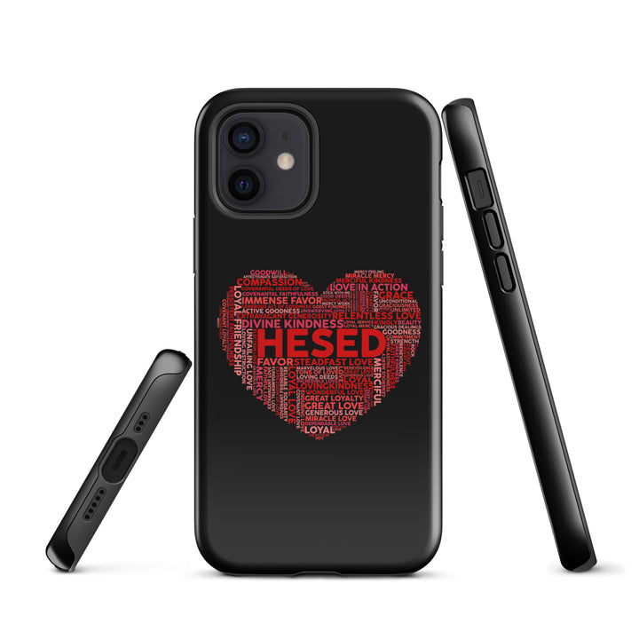 Christian Phone Case Hesed Heart Black for iPhone® iPhone® Phone Cases   