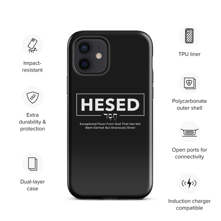 Christian Phone Case Hesed Hebrew Exceptional Favor Black for iPhone® iPhone® Phone Cases   