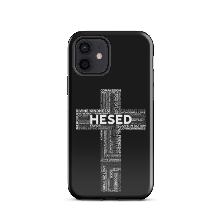 Christian Phone Case Hesed Cross Black for iPhone® iPhone® Phone Cases Glossy iPhone 12 