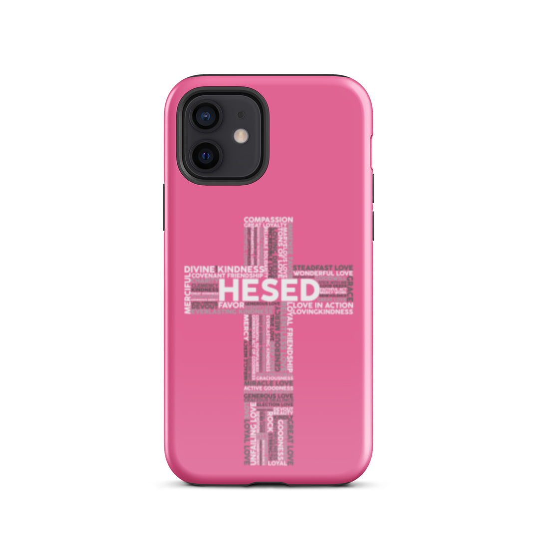 Christian Phone Case Hesed Cross Pink for iPhone® iPhone® Phone Cases Glossy iPhone 12 