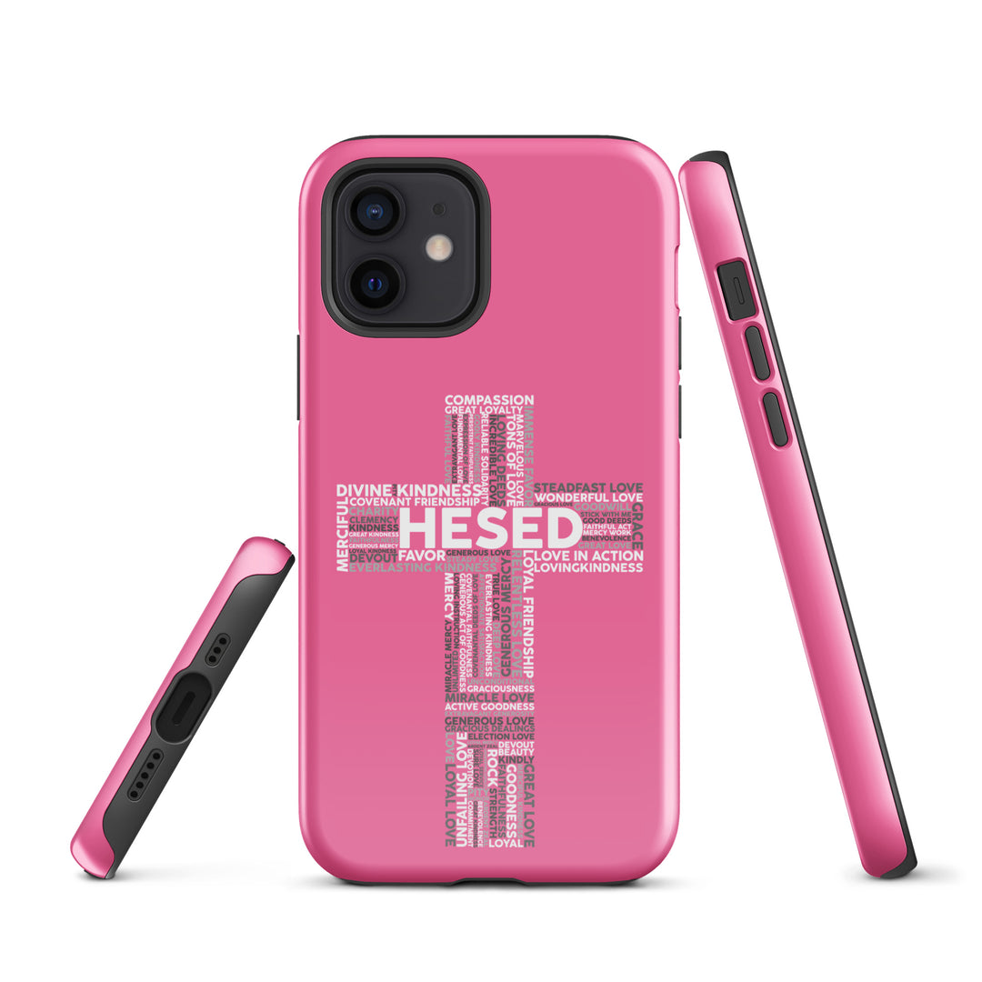 Christian Phone Case Hesed Cross Pink for iPhone® iPhone® Phone Cases   