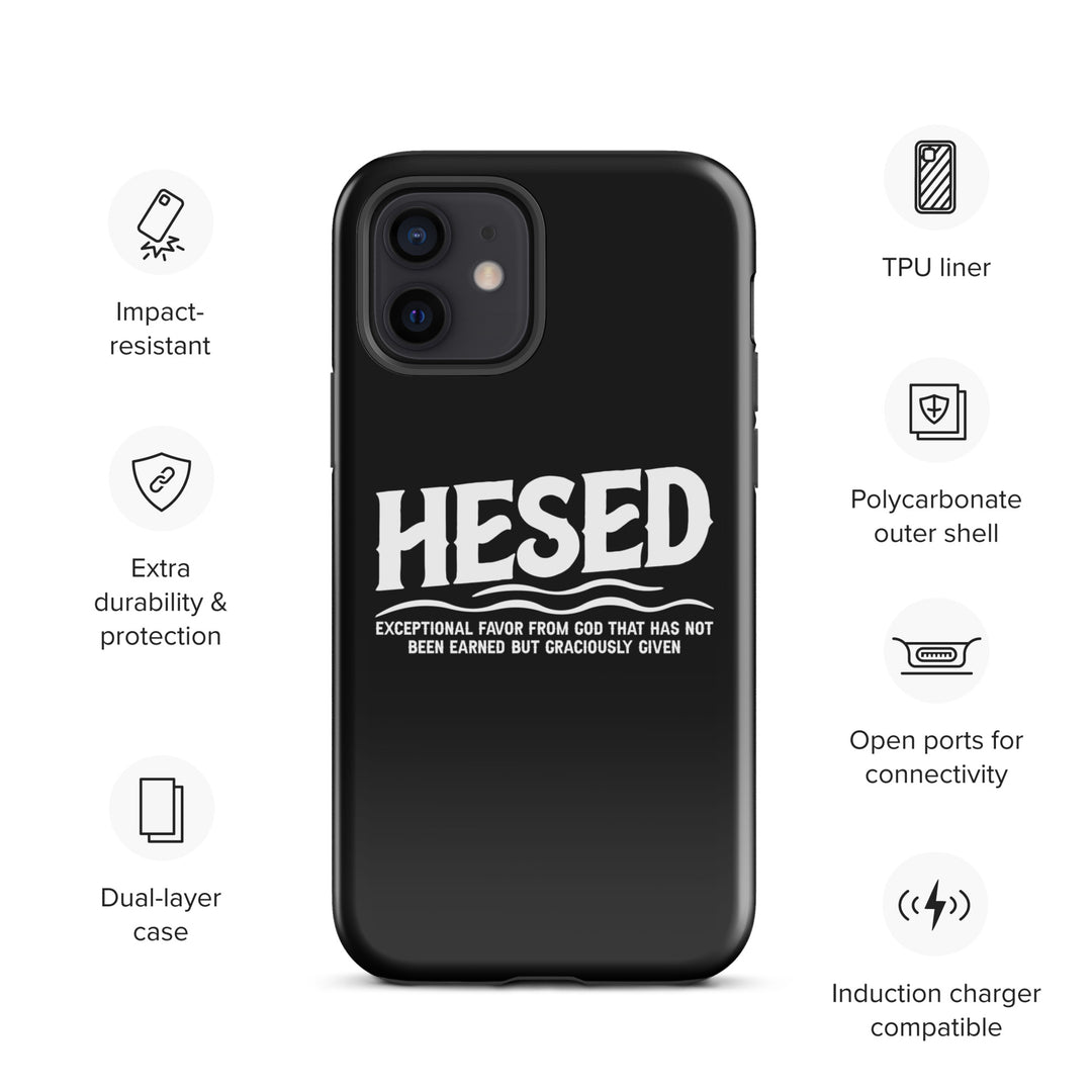 Christian Phone Case Hesed Exceptional Favor Black for iPhone® iPhone® Phone Cases   