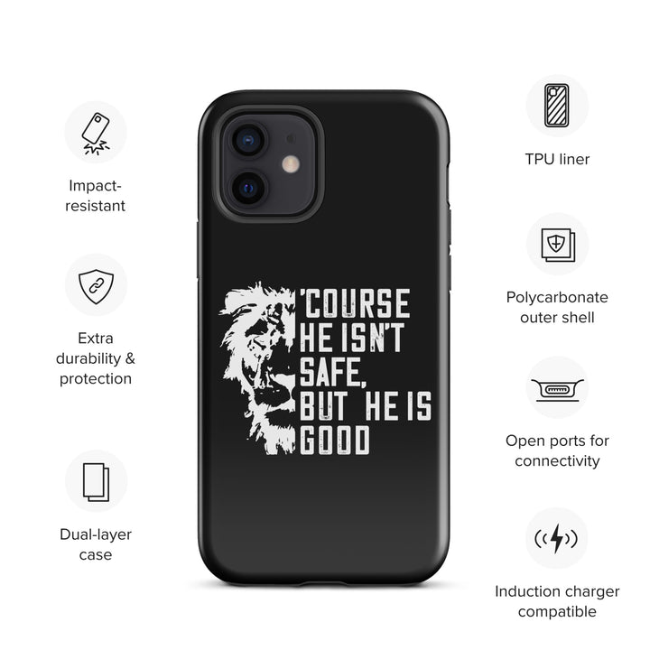 Christian Phone Case for iPhone® 'Course He Isn't Safe Black iPhone® Phone Cases   