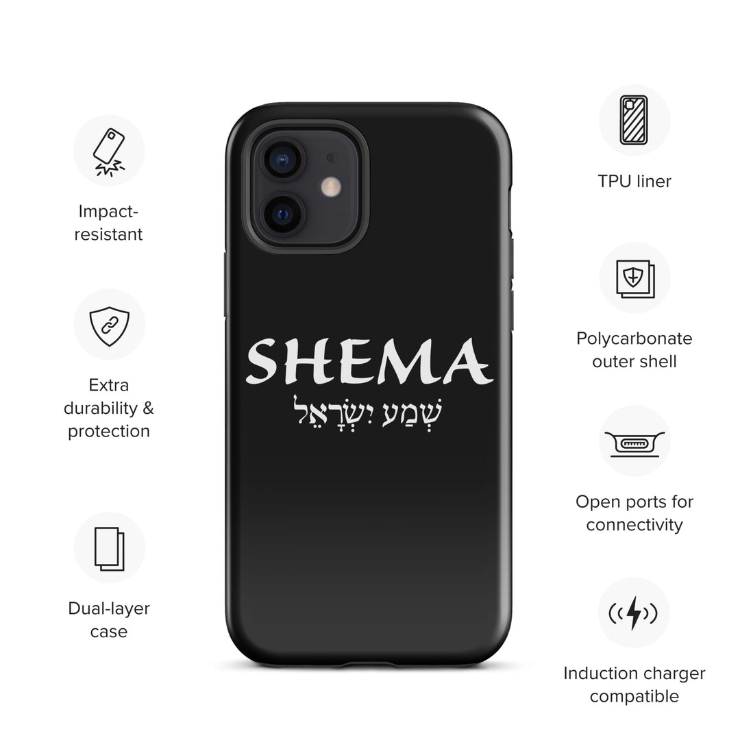 Christian Phone Case Shema Hebrew Black for iPhone® iPhone® Phone Cases   