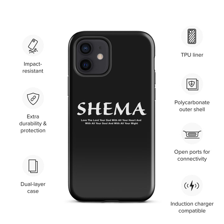 Christian Phone Case Shema Love The Lord Black  for iPhone® iPhone® Phone Cases   