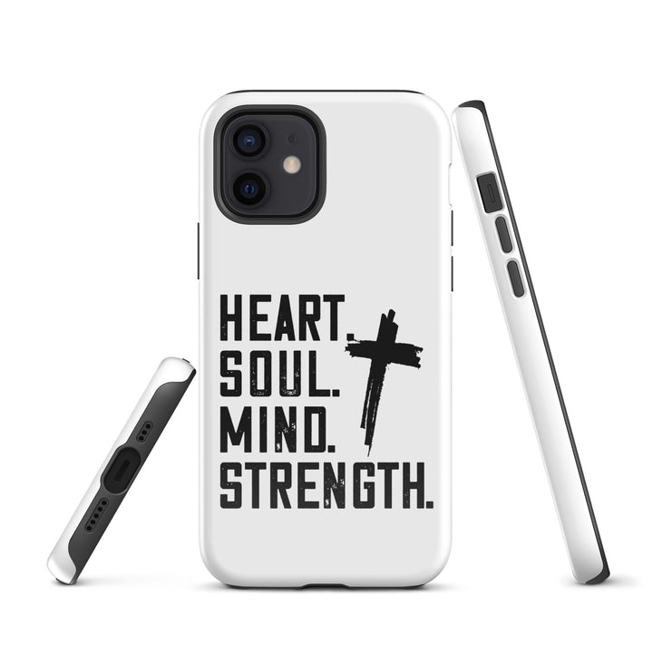 Christian Phone Case Heart Soul Mind Strength White for iPhone® iPhone® Phone Cases   