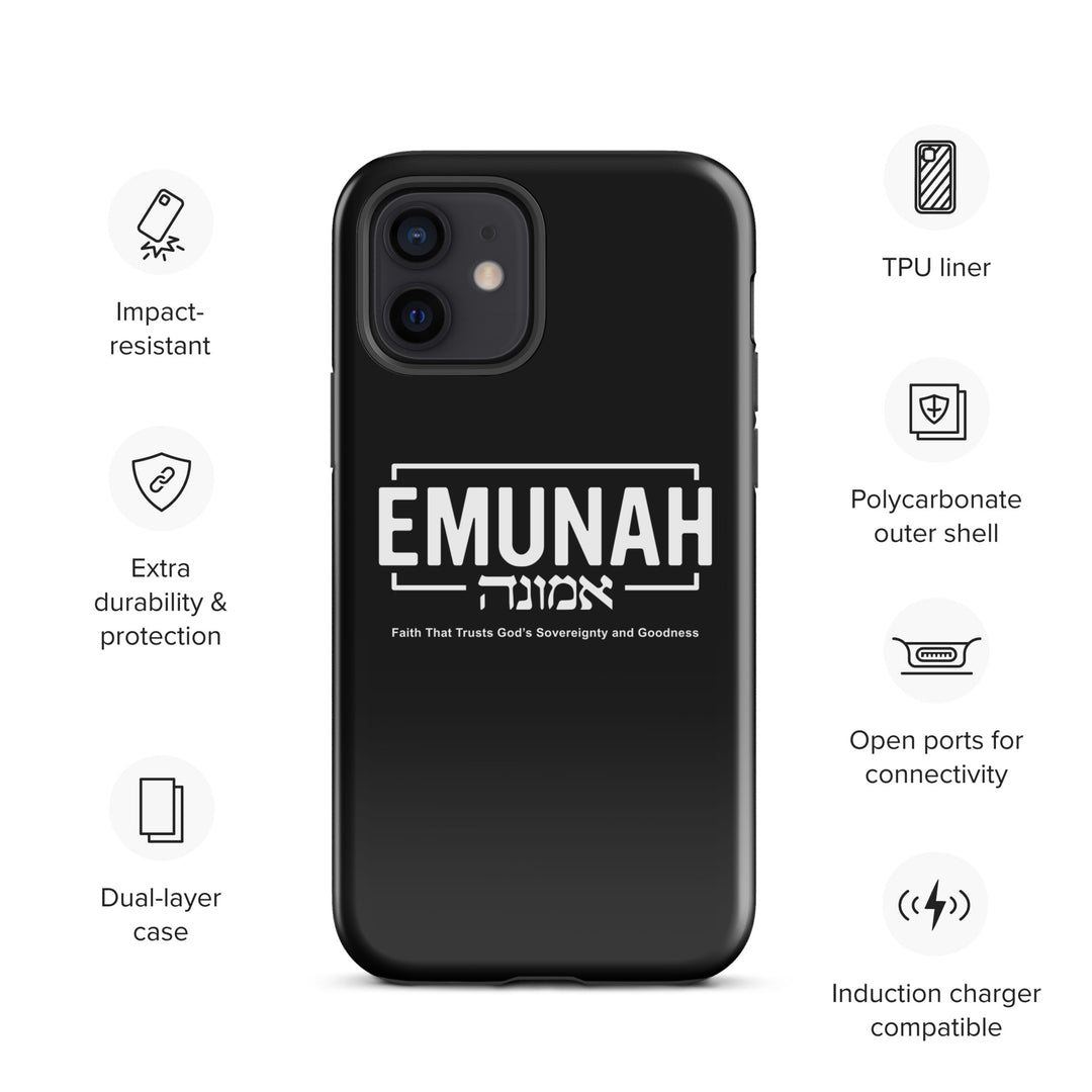 Christian Phone Case Emunah Faith That Trusts Black for iPhone® iPhone® Phone Cases   