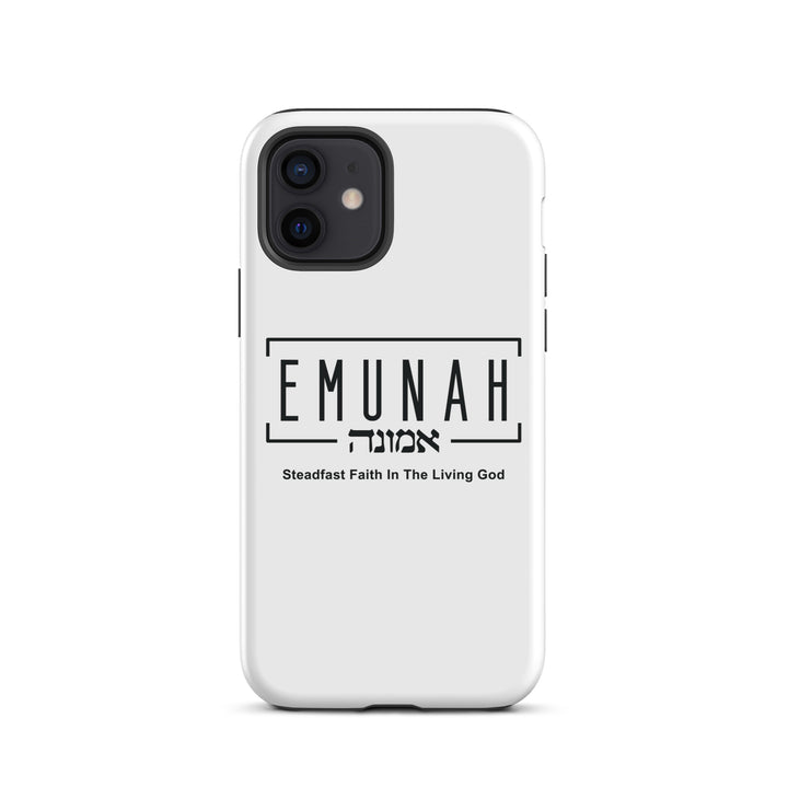 Christian Phone Case Emunah Steadfast Faith White for iPhone® iPhone® Phone Cases Glossy iPhone 12 