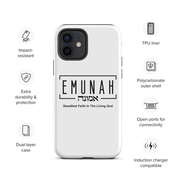 Christian Phone Case Emunah Steadfast Faith White for iPhone® iPhone® Phone Cases   