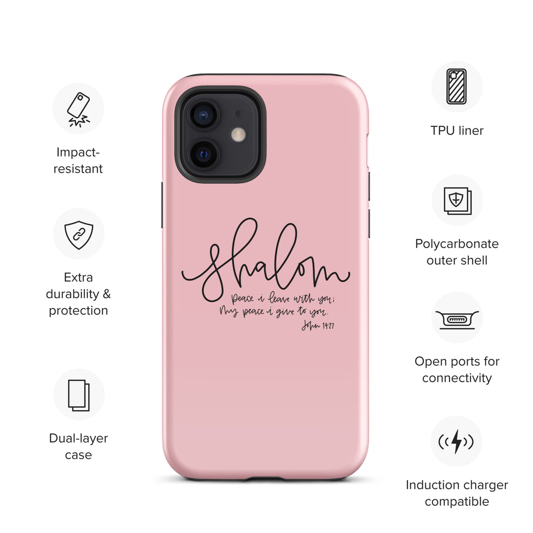 Christian Phone Case Shalom Pink for iPhone® iPhone® Phone Cases   