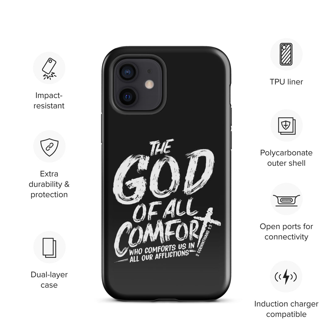 Christian Phone Case God of All Comfort Black for iPhone® iPhone® Phone Cases   