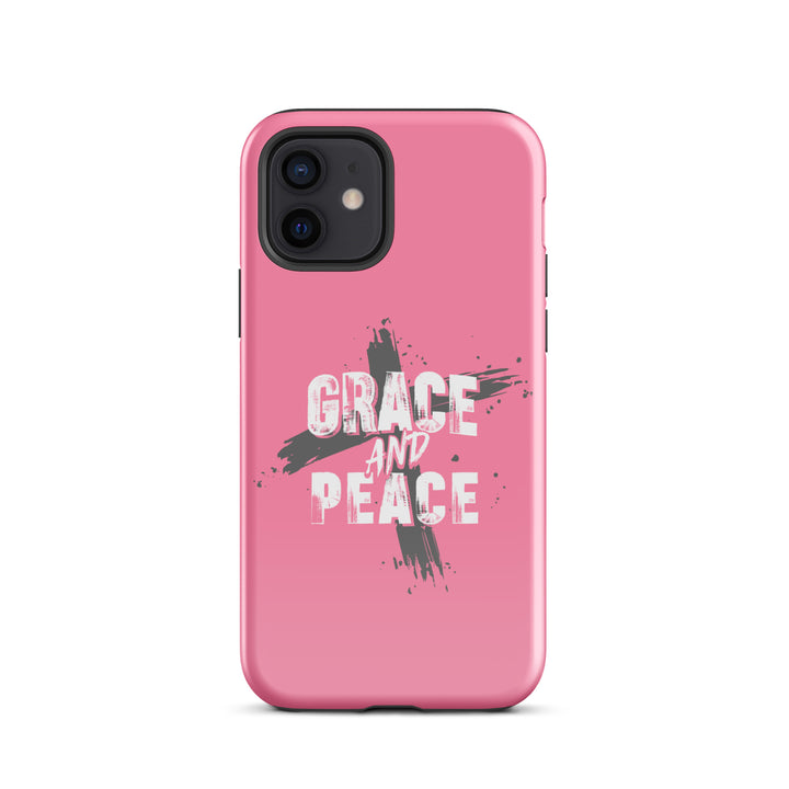 Christian Phone Case Grace and Peace Cross Pink for iPhone® iPhone® Phone Cases Glossy iPhone 12 