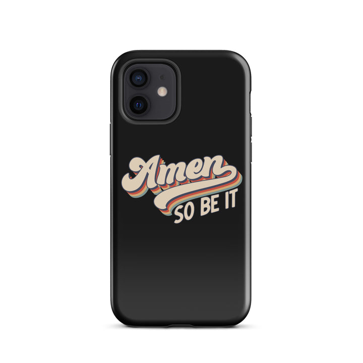 Christian Phone Case Amen So Be It Black for iPhone® iPhone® Phone Cases Glossy iPhone 12 