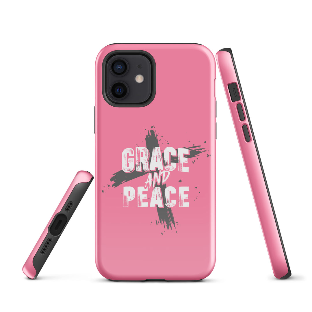 Christian Phone Case Grace and Peace Cross Pink for iPhone® iPhone® Phone Cases   