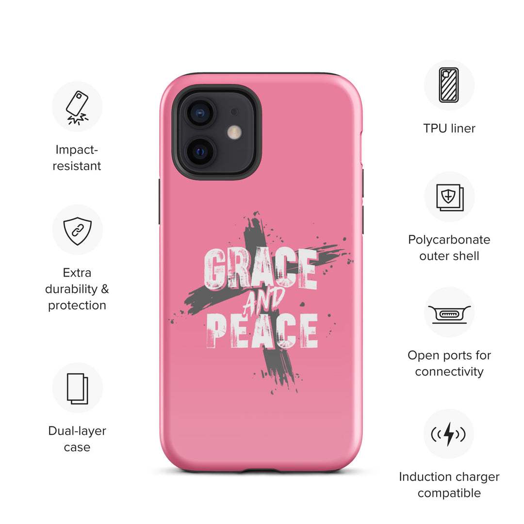 Christian Phone Case Grace and Peace Cross Pink for iPhone® iPhone® Phone Cases   