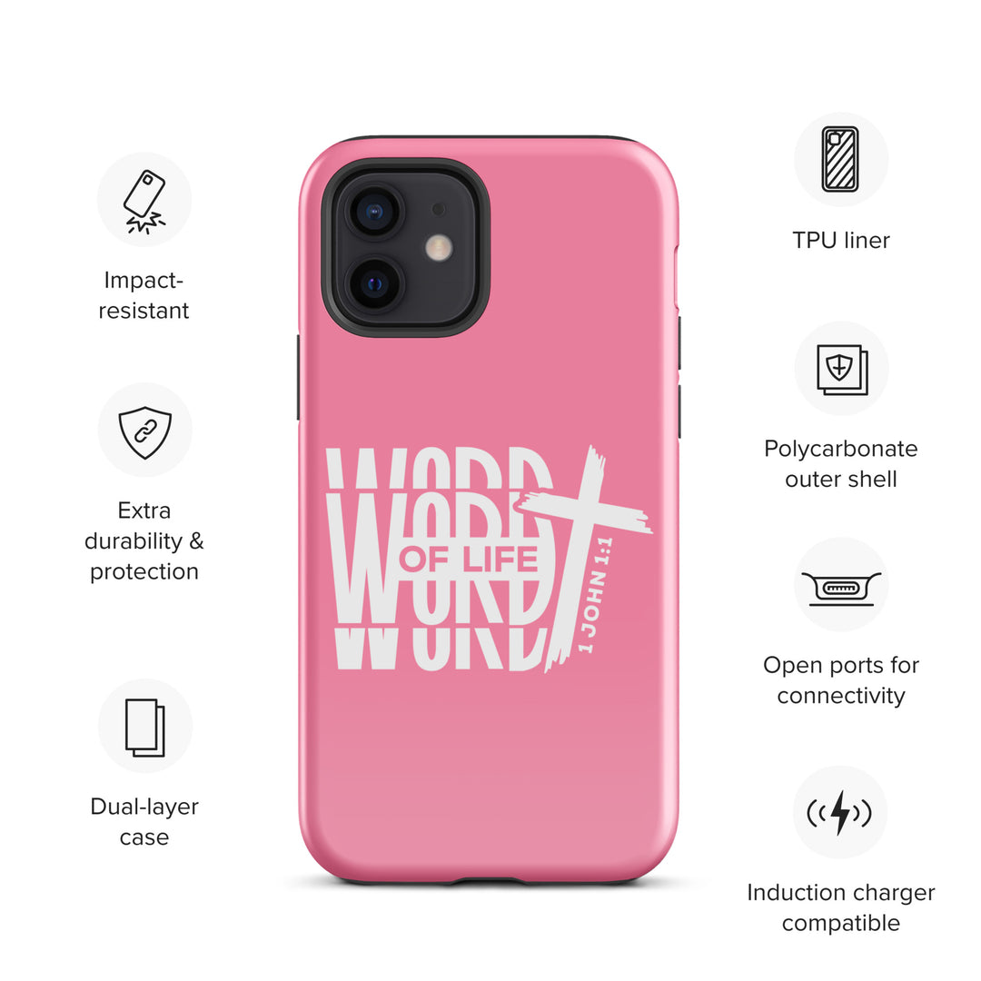 Christian Phone Case Word of Life Cross Pink for iPhone® iPhone® Phone Cases   