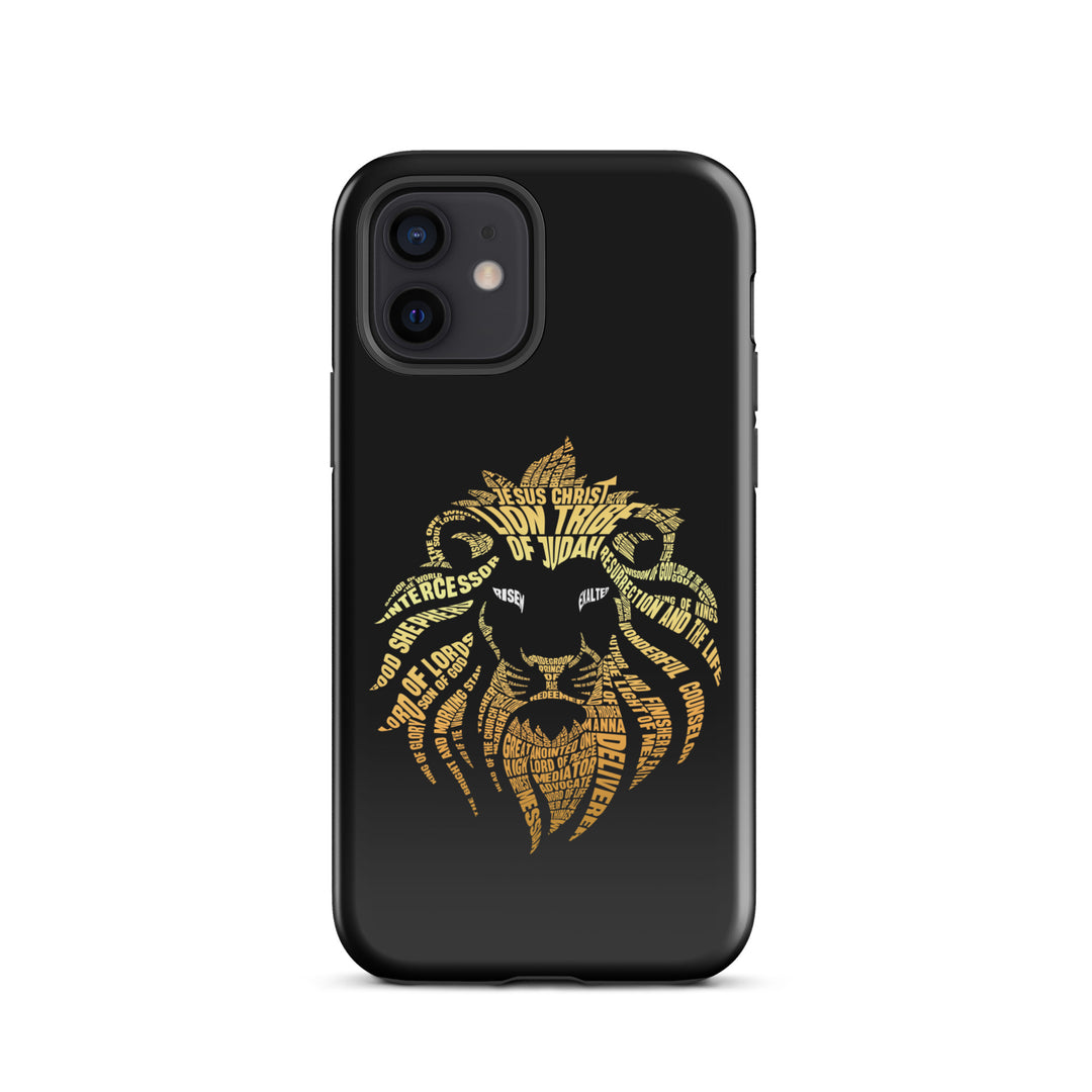 Christian Phone Case Lion Word Cloud Black for iPhone® iPhone® Phone Cases Glossy iPhone 12 